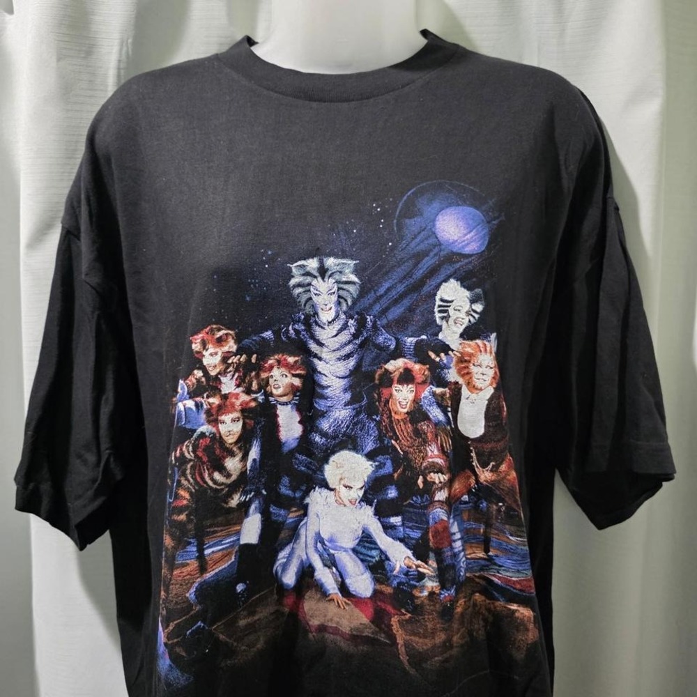 Vintage Cats Musical Black t-shirt Large